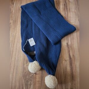 coach • merino wool scarf with pom poms